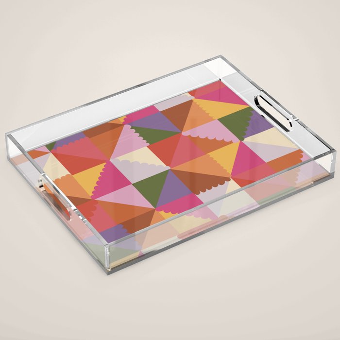 Pink triangles Acrylic Tray Gallery Image 1