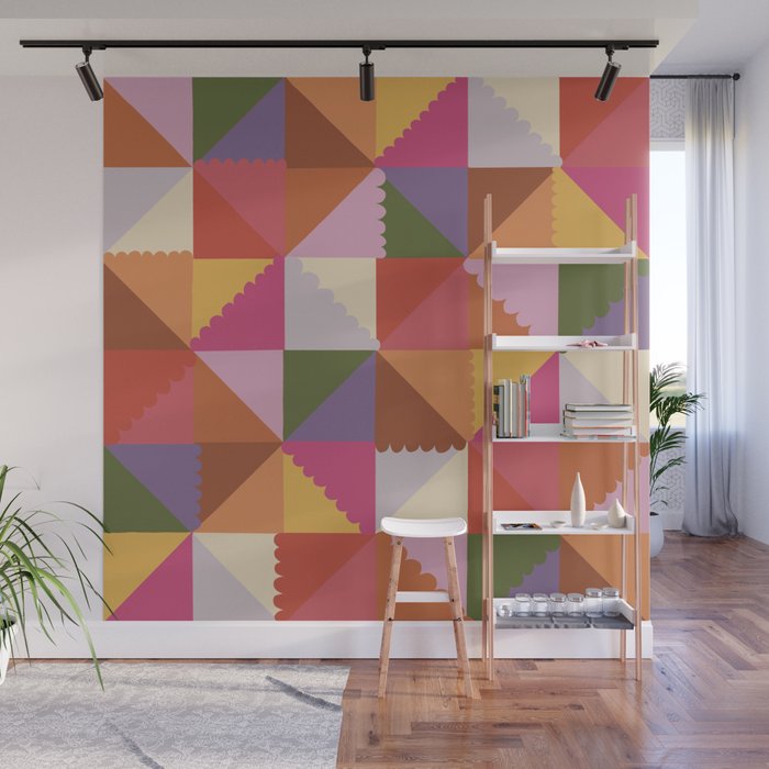 Pink triangles Wall Mural Gallery Image 1