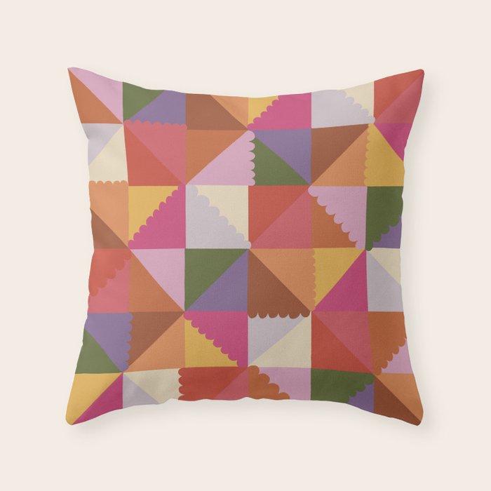 Pink triangles Throw Pillow Gallery Image 1