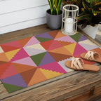 Pink triangles Outdoor Rug Gallery Image 2