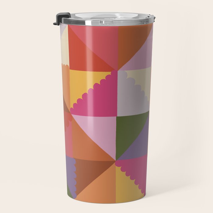 Pink triangles Travel Mug Gallery Image 3