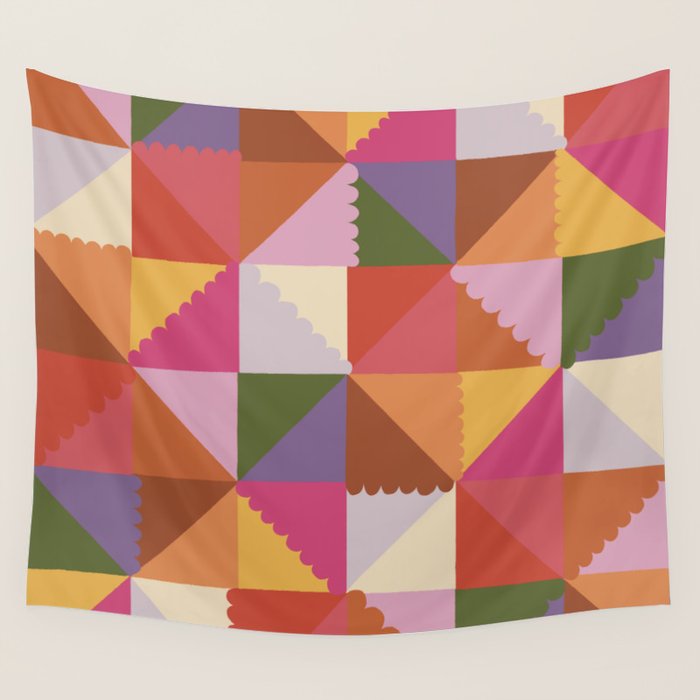 Pink triangles Wall Tapestry Gallery Image 4