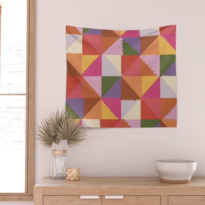 Pink triangles Wall Tapestry Gallery Image 2