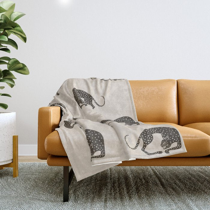 Blockprint Cheetah Throw Blanket Gallery Image 1