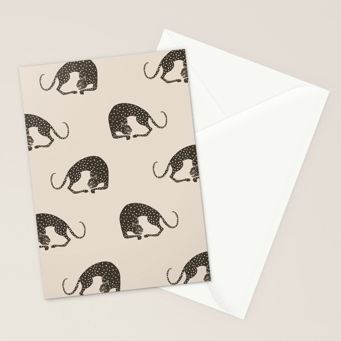 Blockprint Cheetah Stationery Card Gallery Image 2