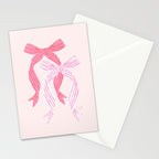 Striped Bows in Pinks Stationery Card Gallery Image 2