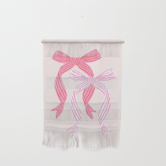 Striped Bows in Pinks Wall Hanging Gallery Image 1