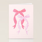 Striped Bows in Pinks Stationery Card Gallery Image 2