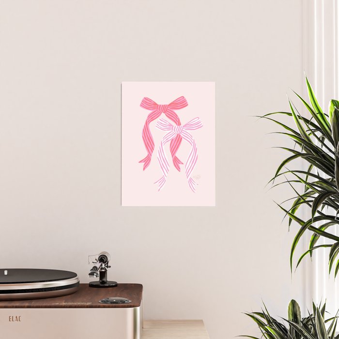 Striped Bows in Pinks Poster Gallery Image 2