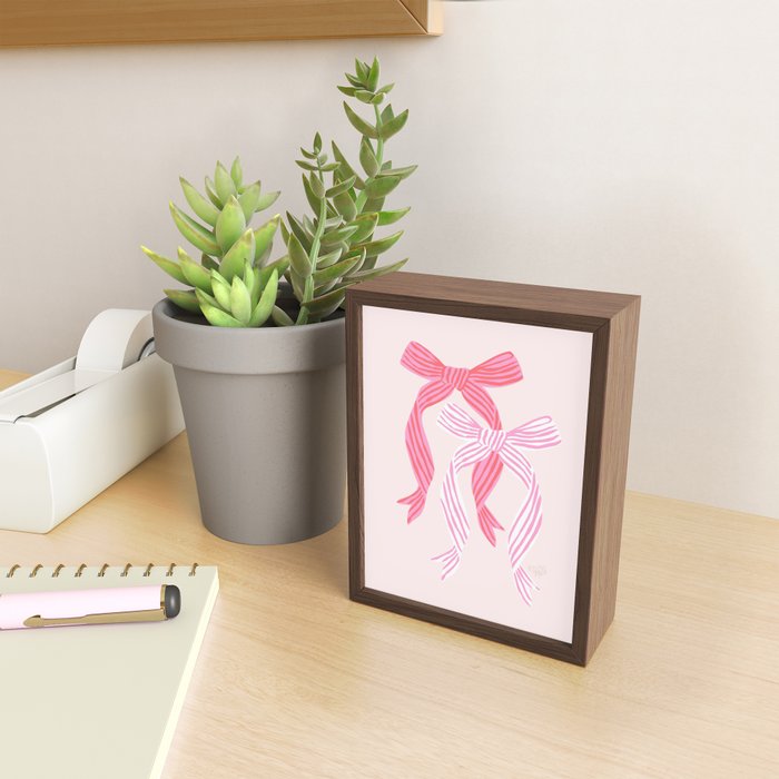 Striped Bows in Pinks Mini Art Print Gallery Image 2