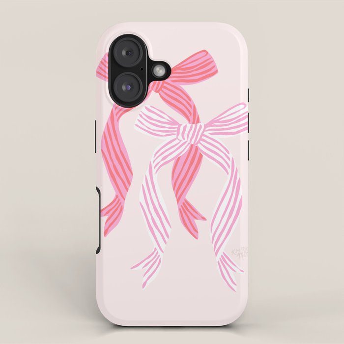 Striped Bows in Pinks iPhone Case Gallery Image 1