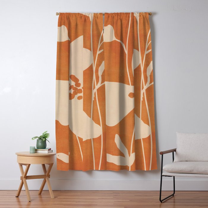 Abstract Minimal Flowers 4 Window Curtain Gallery Image 1