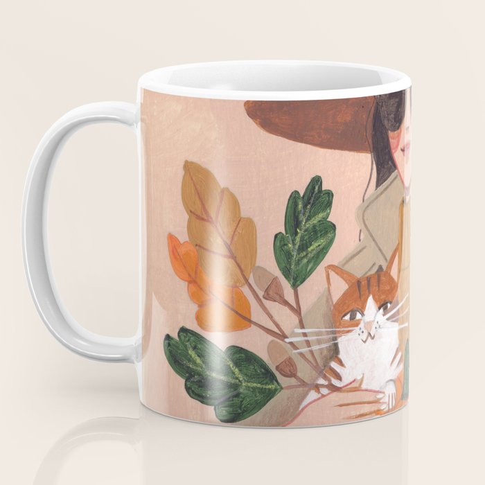 Woman in autumn in warm earth tones Coffee Mug Gallery Image 3