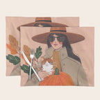 Woman in autumn in warm earth tones Placemat Gallery Image 1