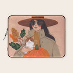Woman in autumn in warm earth tones Laptop Sleeve Gallery Image 1