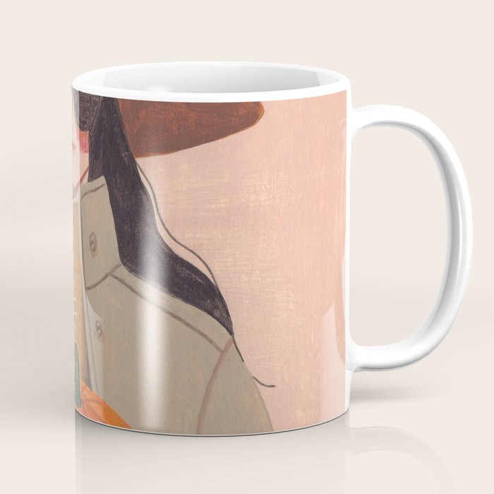 Woman in autumn in warm earth tones Coffee Mug Gallery Image 1
