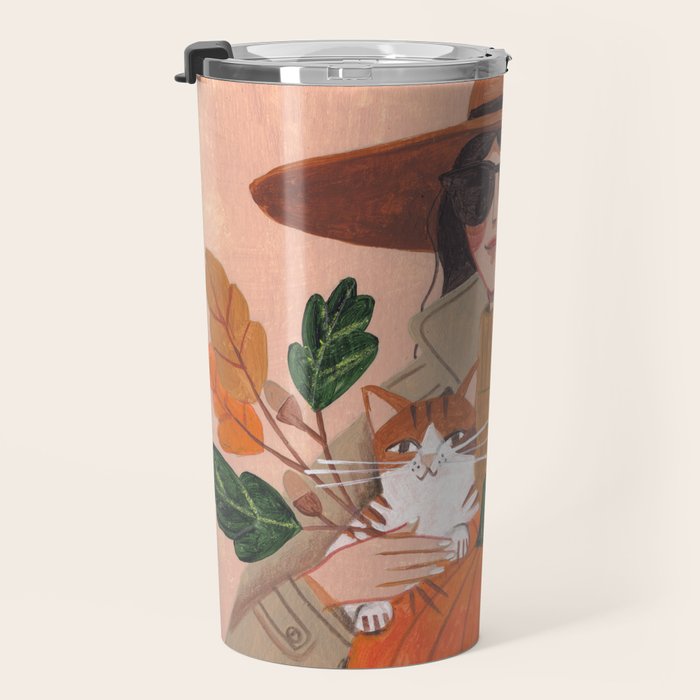 Woman in autumn in warm earth tones Travel Mug Gallery Image 3