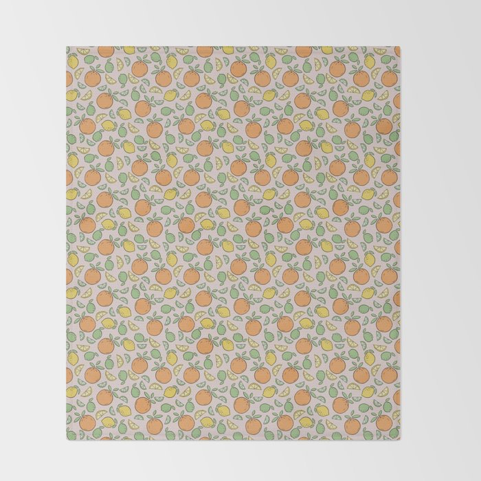 Summer Citrus in Pink Throw Blanket Gallery Image 2