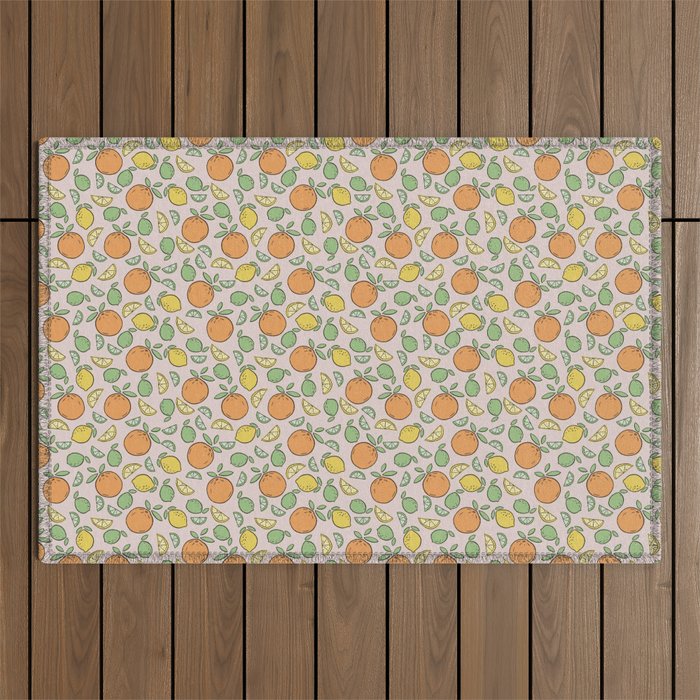 Summer Citrus in Pink Outdoor Rug Gallery Image 1