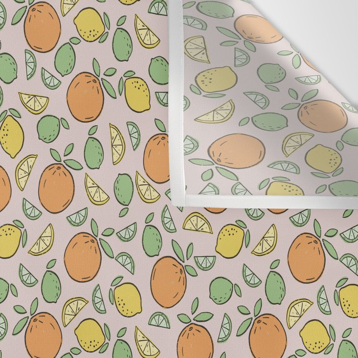 Summer Citrus in Pink Wall Tapestry Gallery Image 3