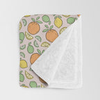 Summer Citrus in Pink Throw Blanket Gallery Image 3