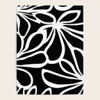 Abstract black and white flower art pattern Poster Gallery Image 4