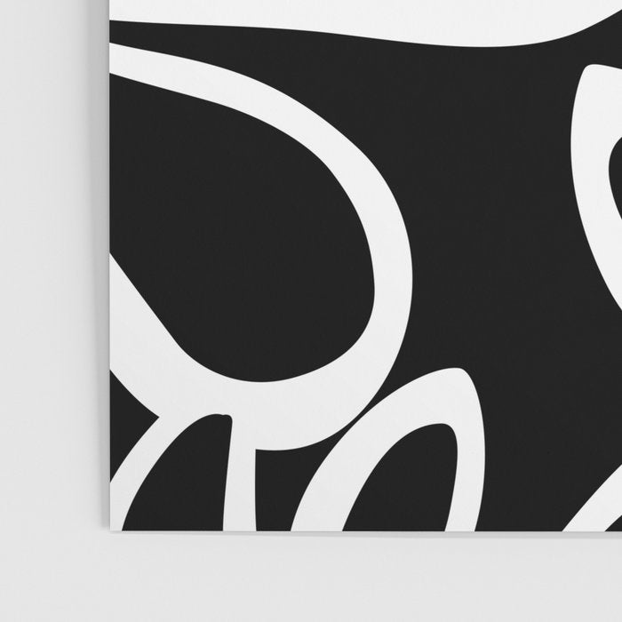 Abstract black and white flower art pattern Poster Gallery Image 3