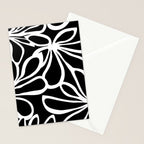 Abstract black and white flower art pattern Stationery Card Gallery Image 2