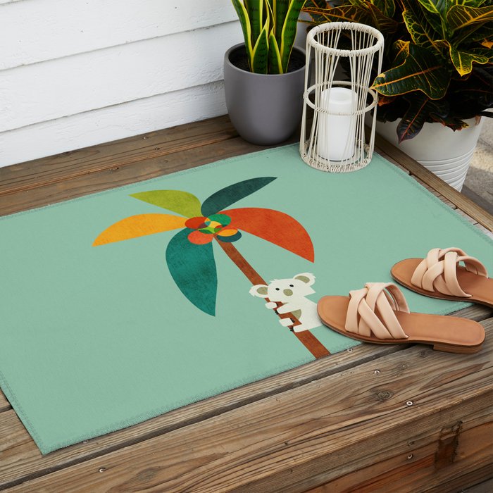 Koala on Coconut Tree Outdoor Rug Gallery Image 2