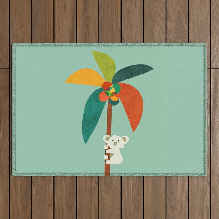 Koala on Coconut Tree Outdoor Rug Gallery Image 1
