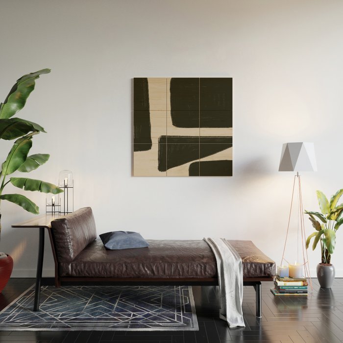 Black Geometric Shapes  Wood Wall Art Gallery Image 2