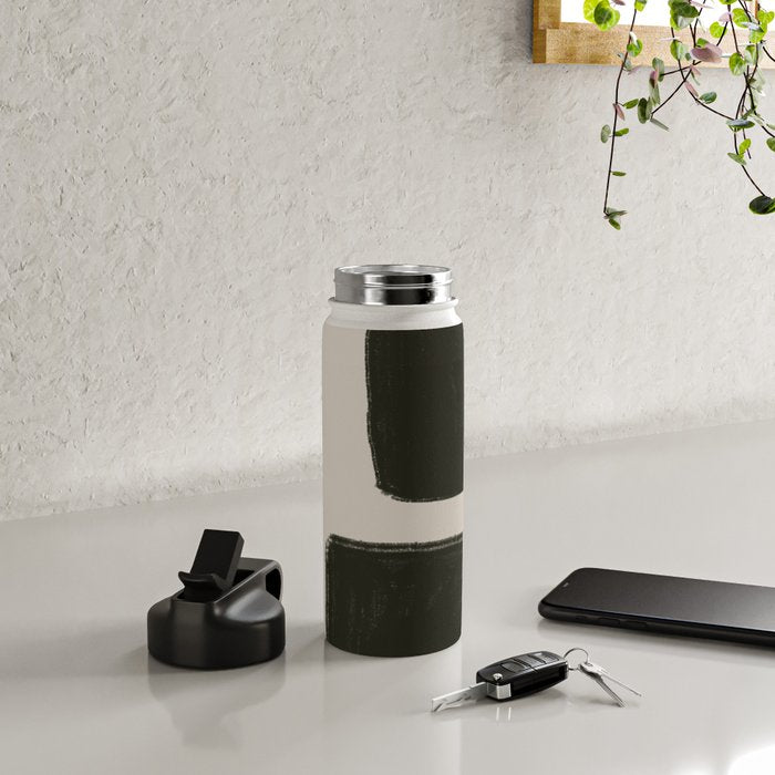 Black Geometric Shapes  Water Bottle Gallery Image 4