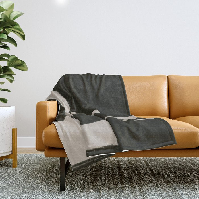 Black Geometric Shapes  Throw Blanket Gallery Image 1