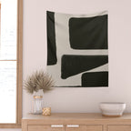 Black Geometric Shapes  Wall Tapestry Gallery Image 2