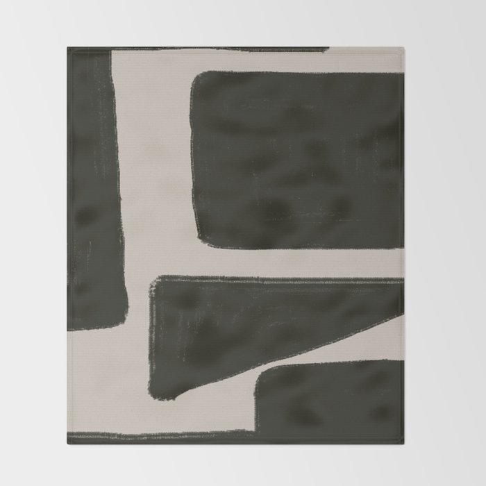 Black Geometric Shapes  Throw Blanket Gallery Image 2