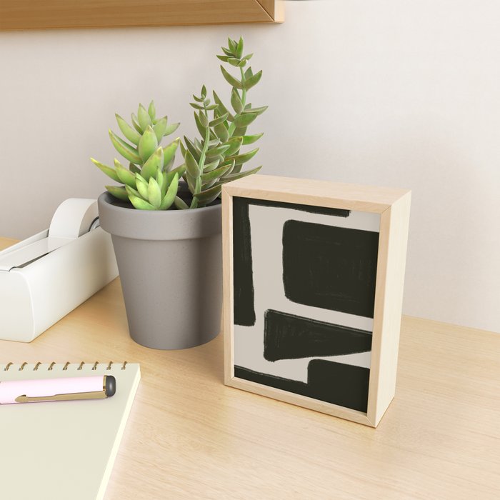 Black Geometric Shapes  Mini Art Print Gallery Image 2