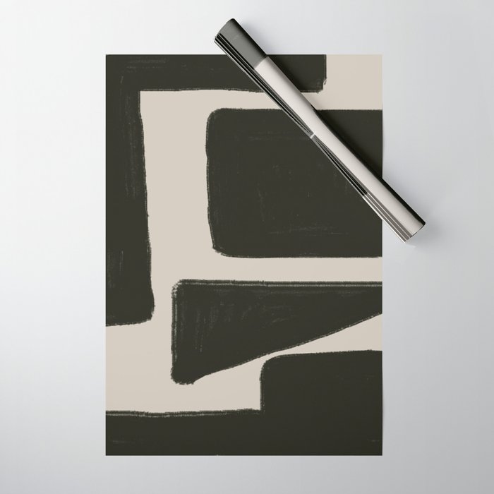 Black Geometric Shapes  Wrapping Paper Gallery Image 1