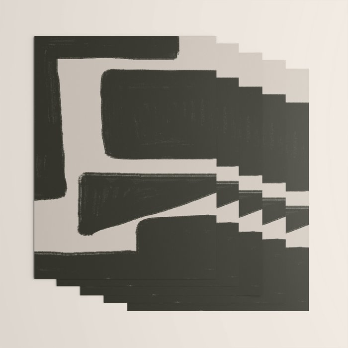 Black Geometric Shapes  Wrapping Paper Gallery Image 3