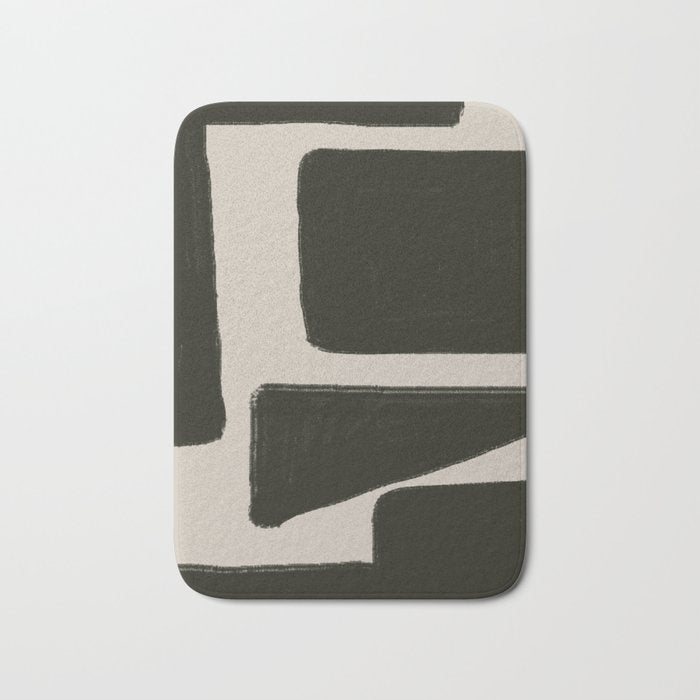 Black Geometric Shapes  Bath Mat Gallery Image 1