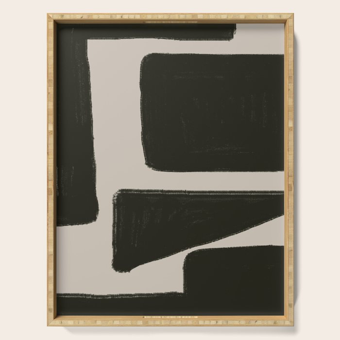 Black Geometric Shapes  Serving Tray Gallery Image 1