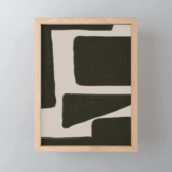 Black Geometric Shapes  Mini Art Print Gallery Image 1