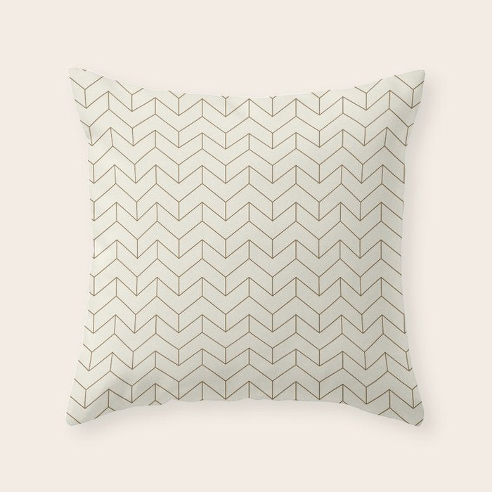 Simple Linear Geometry in Cream Throw Pillow Gallery Image 6