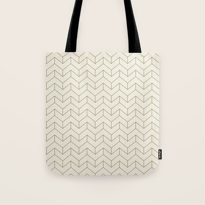 Simple Linear Geometry in Cream Tote Bag Gallery Image 1