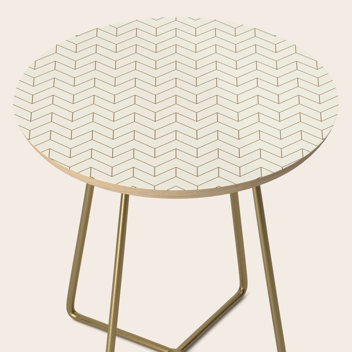 Simple Linear Geometry in Cream Side Table Gallery Image 2