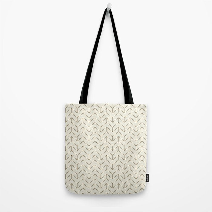 Simple Linear Geometry in Cream Tote Bag Gallery Image 2