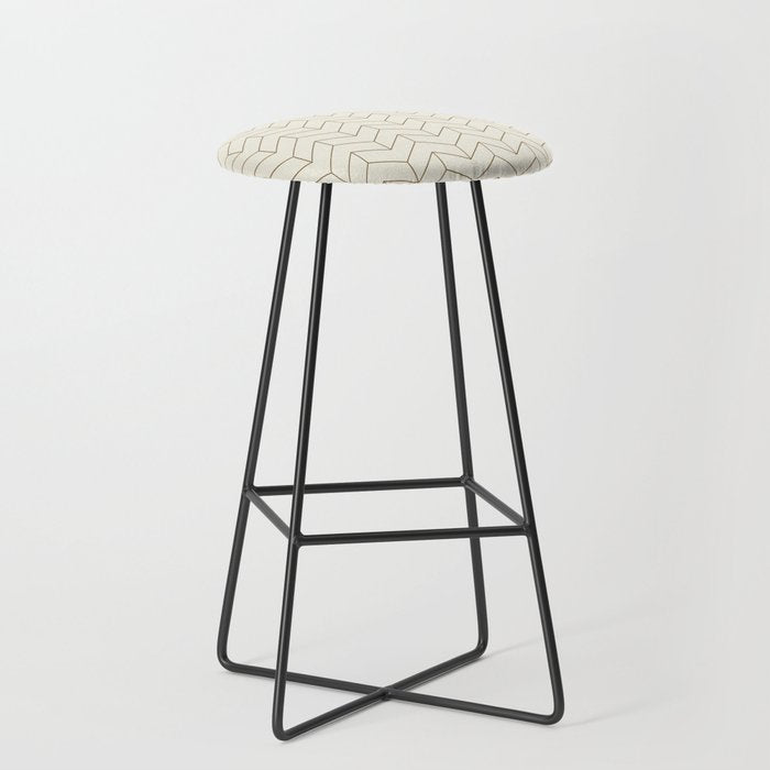 Simple Linear Geometry in Cream Stool Gallery Image 1