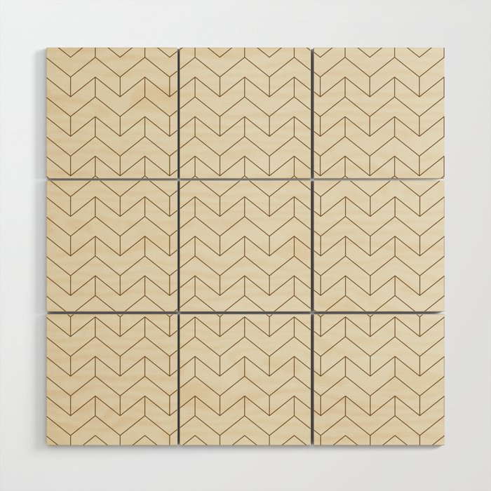 Simple Linear Geometry in Cream Wood Wall Art Gallery Image 1