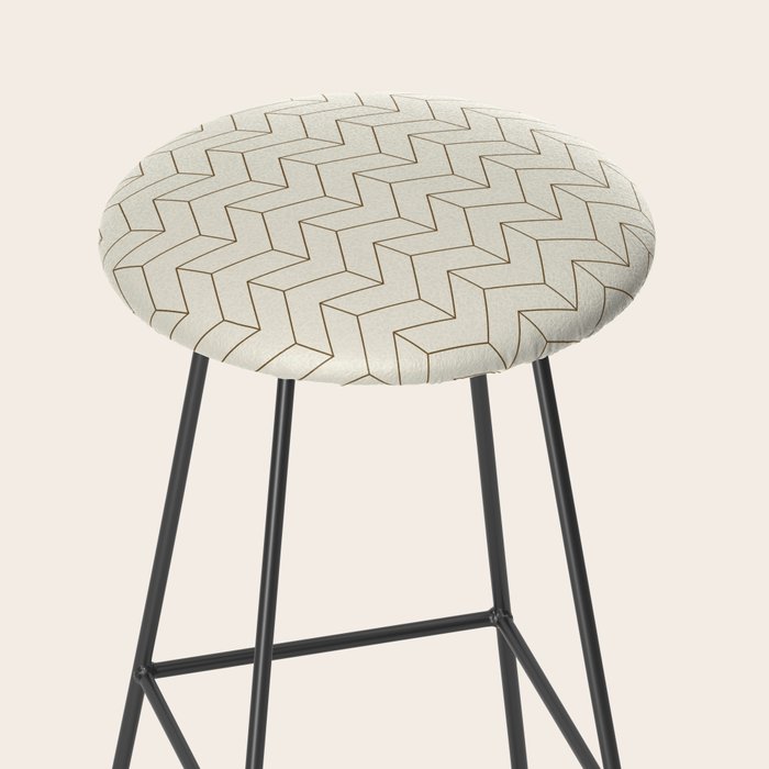 Simple Linear Geometry in Cream Stool Gallery Image 2