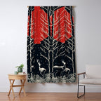Red Moon Deer Pair Window Curtain Gallery Image 5