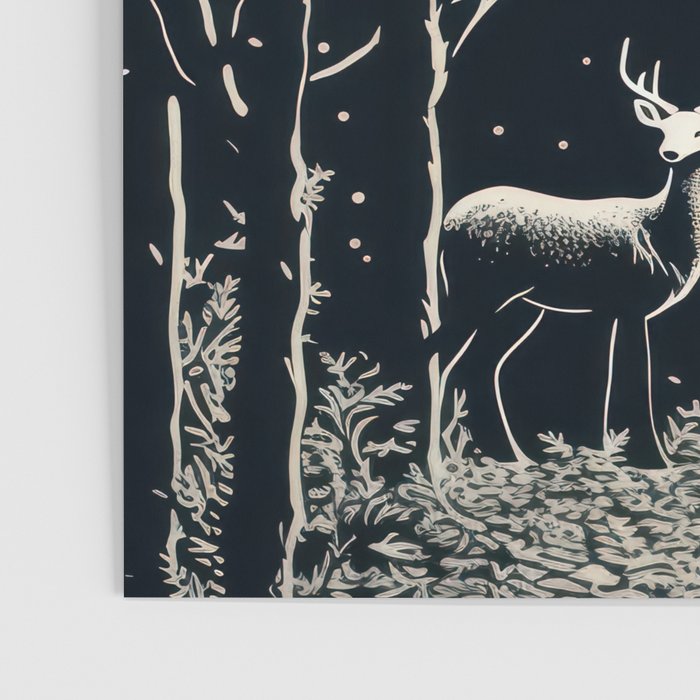 Red Moon Deer Pair Poster Gallery Image 3